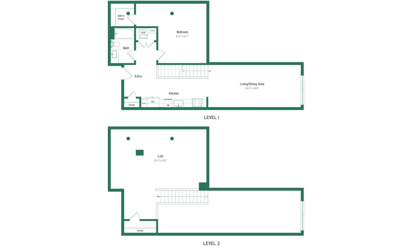 A10-L Floorplan  | 1 BD, 1 BA + Loft